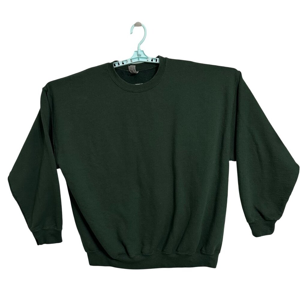 Gildan Heavy Blend 2XL Crewneck Sweatshirt Dark Green Cotton Polyester Normcore